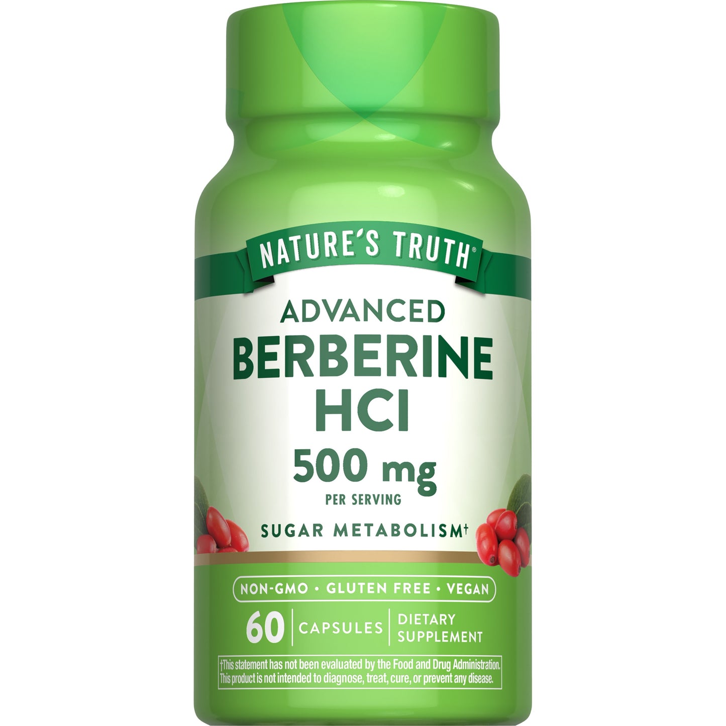 Nature's Truth Advanced Berberine HCI 500mg Capsules