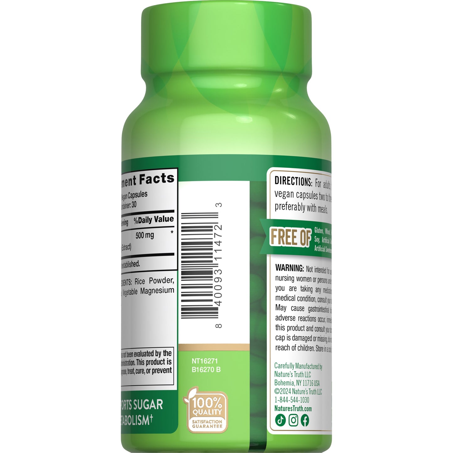 Nature's Truth Advanced Berberine HCI 500mg Capsules