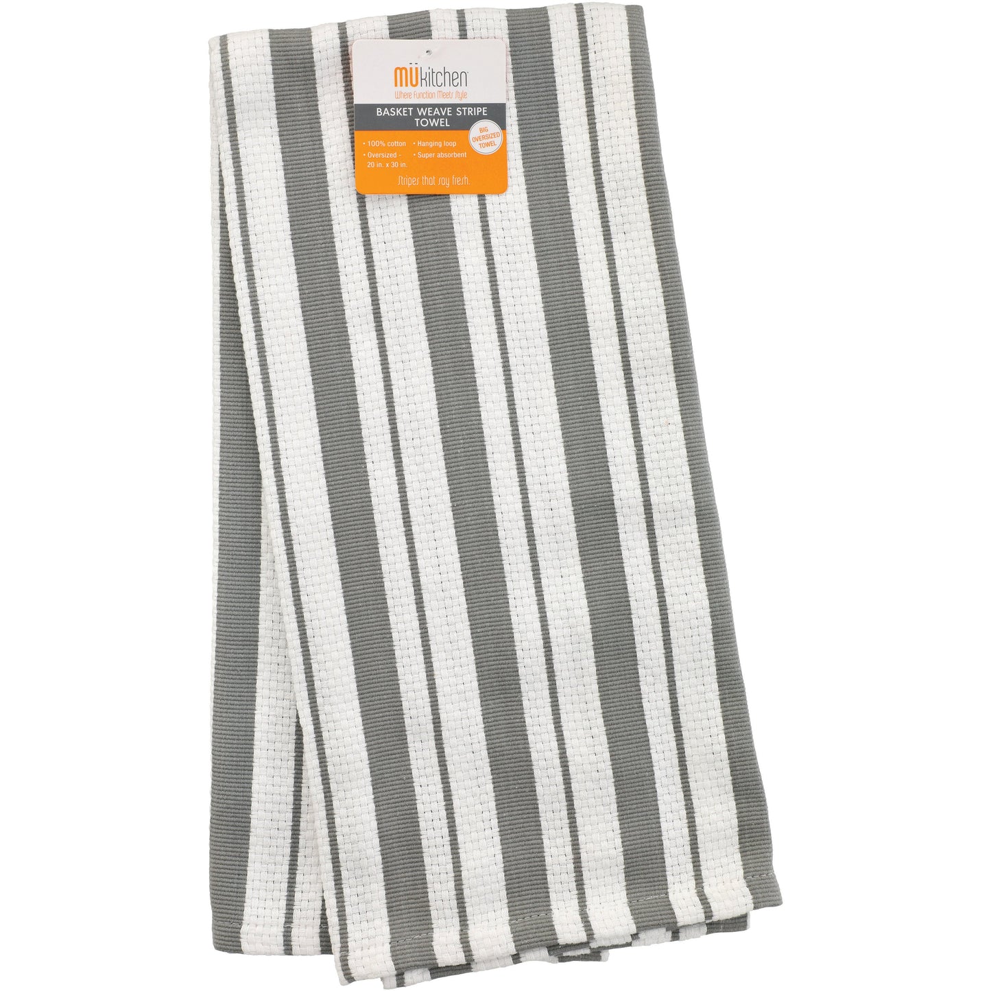MU Kitchen Basket Weave Kitchen Towel - Stone