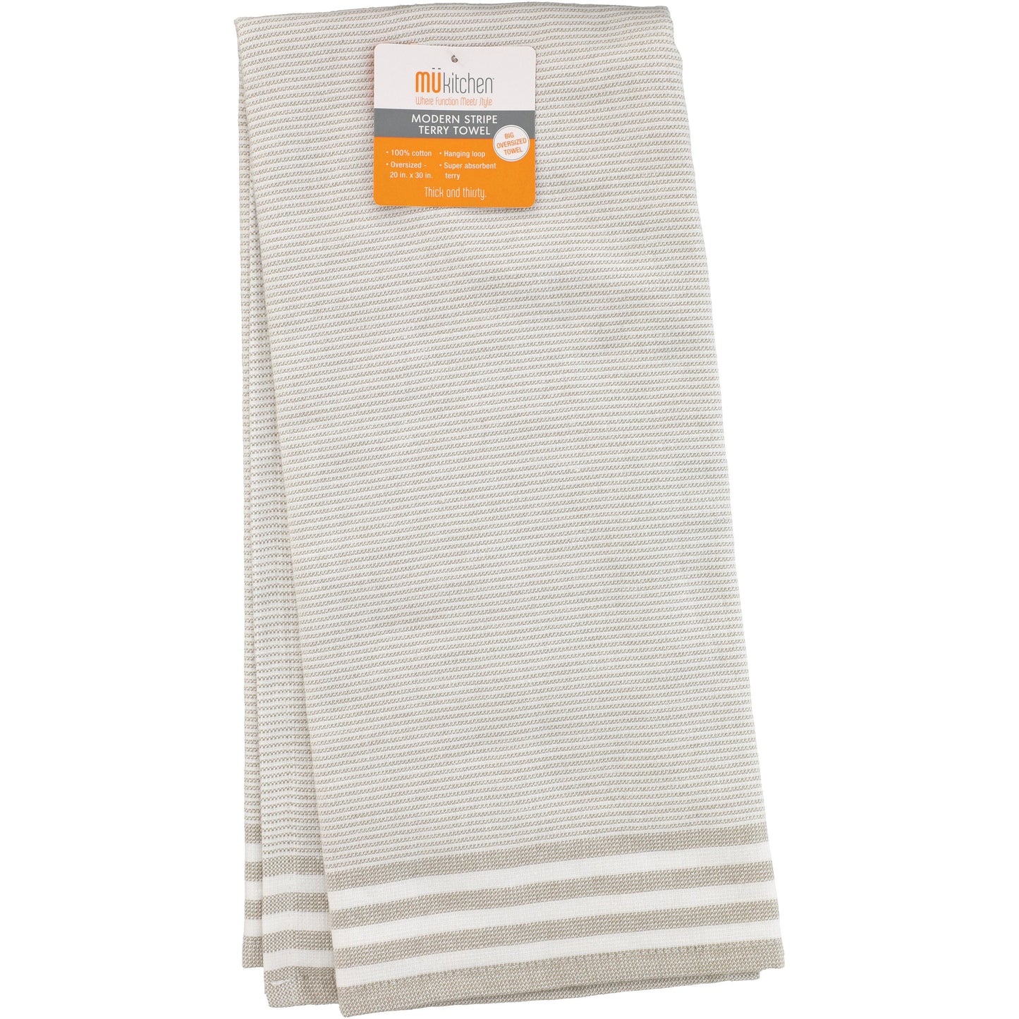 MU Kitchen Terry Kitchen Towel - Stripe Khaki