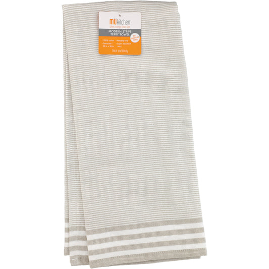 MU Kitchen Terry Kitchen Towel - Stripe Khaki