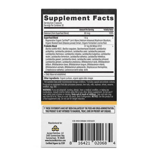 Ancient Nutrition Regenerative Organic Gut Recovery Probiotics Capsules
