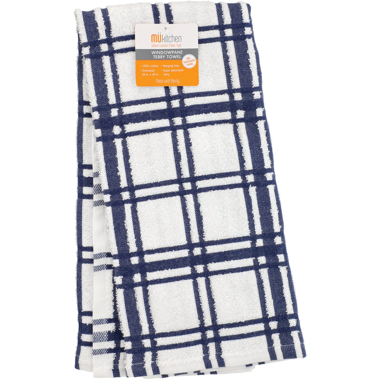MU Kitchen Terry Kitchen Towel - Windowpane Blue