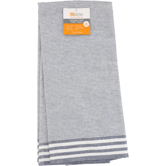 MU Kitchen Terry Kitchen Towel - Stripe Ink Blue