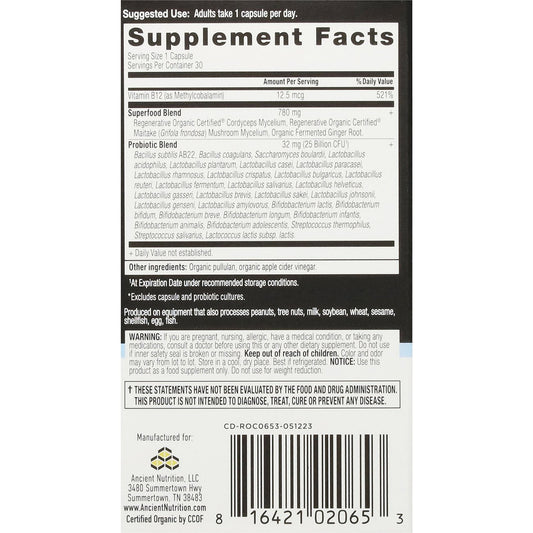 Ancient Nutrition Regenerative Organic Once Daily Probiotics Capsules