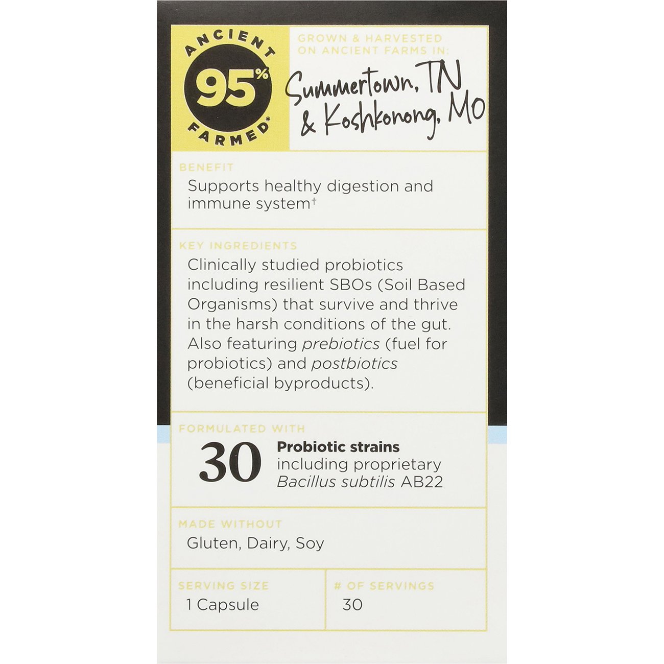 Ancient Nutrition Regenerative Organic Once Daily Probiotics Capsules