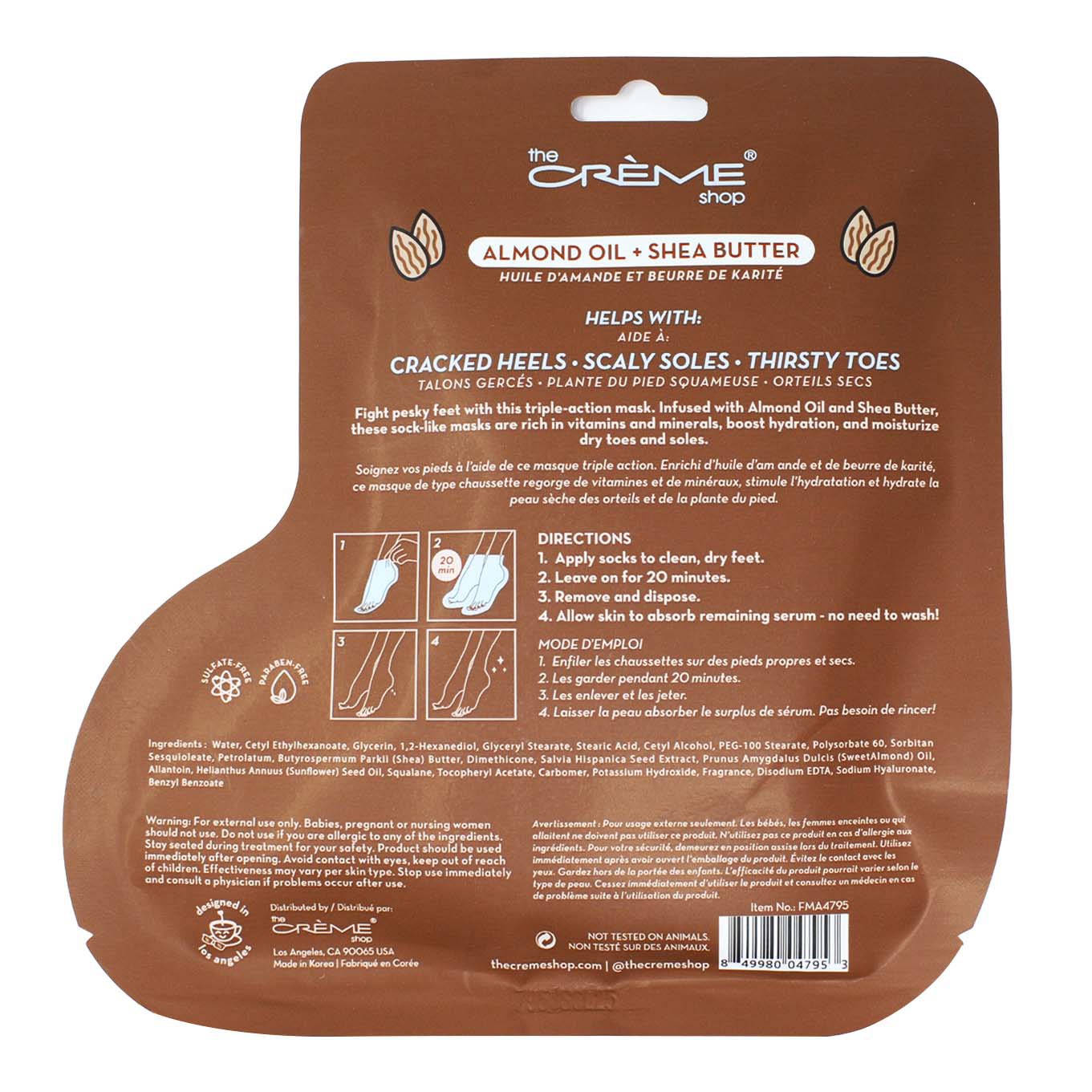 The Crème Shop Moisture Repair Foot Mask - Almond Oil & Shea Butter