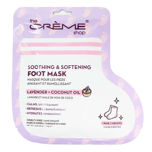 The Crème Shop Soothing & Softening Foot Mask - Lavender + Coconut Oil
