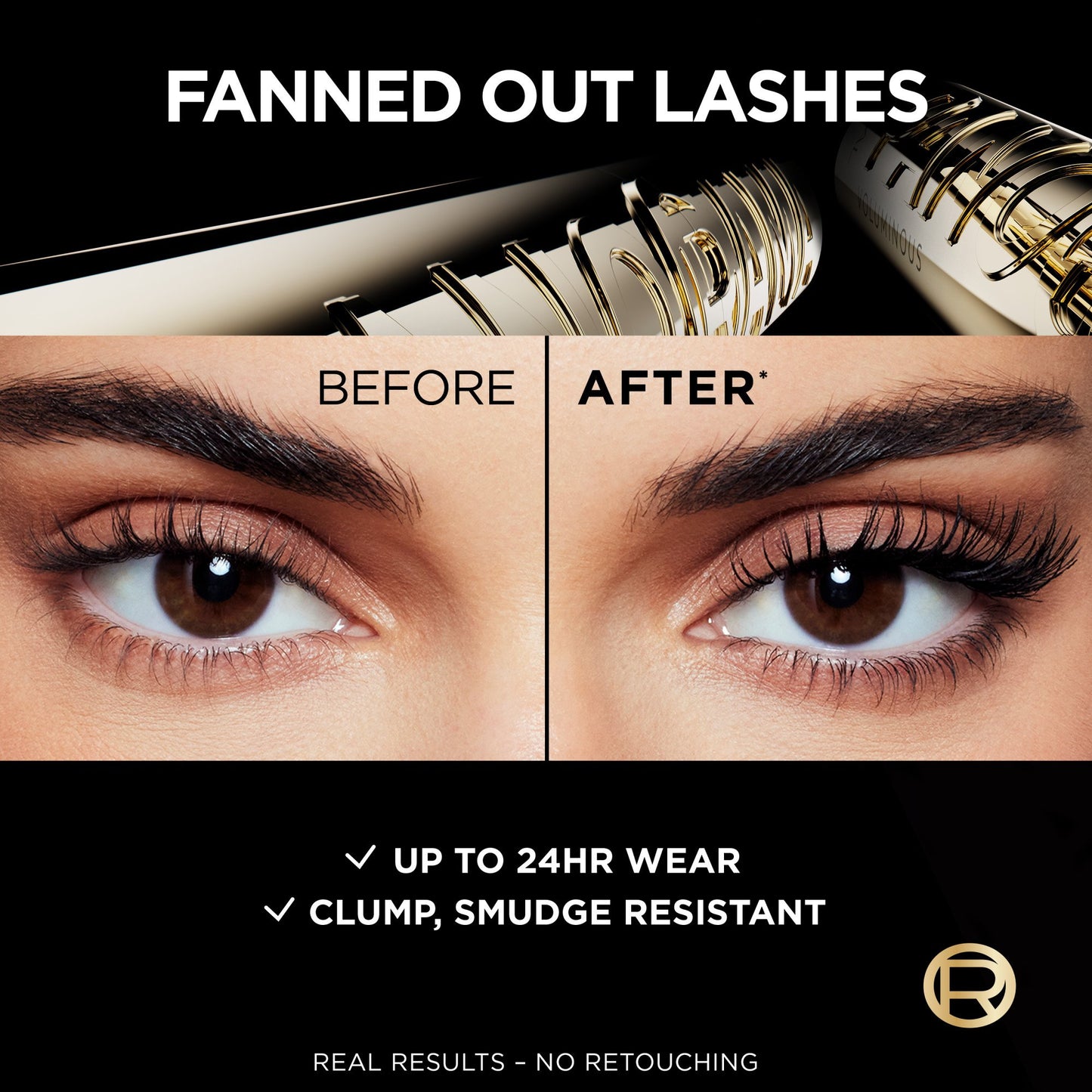 L'Oréal Paris Voluminous Panorama Mascara, Washable, Volumizing 
Blackest Black