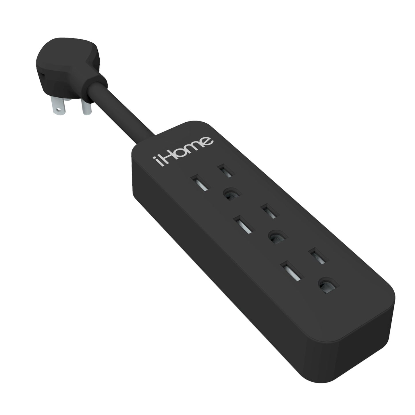iHome 3-Outlet Power Strip - Black