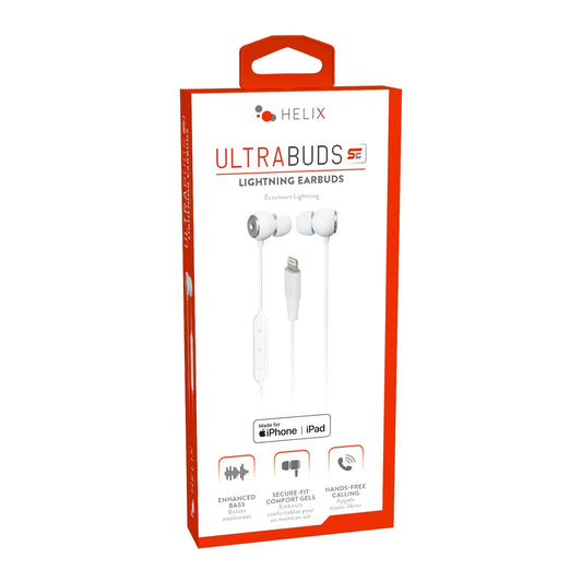Helix Ultra Lightning Earbuds - White