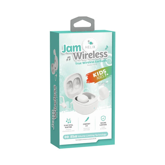 Helix JamWireless Kids Earbuds - White