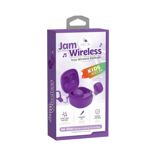 Helix JamWireless Kids Earbuds - Purple