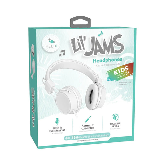 Helix Lil' Jams Kids Headphones - White