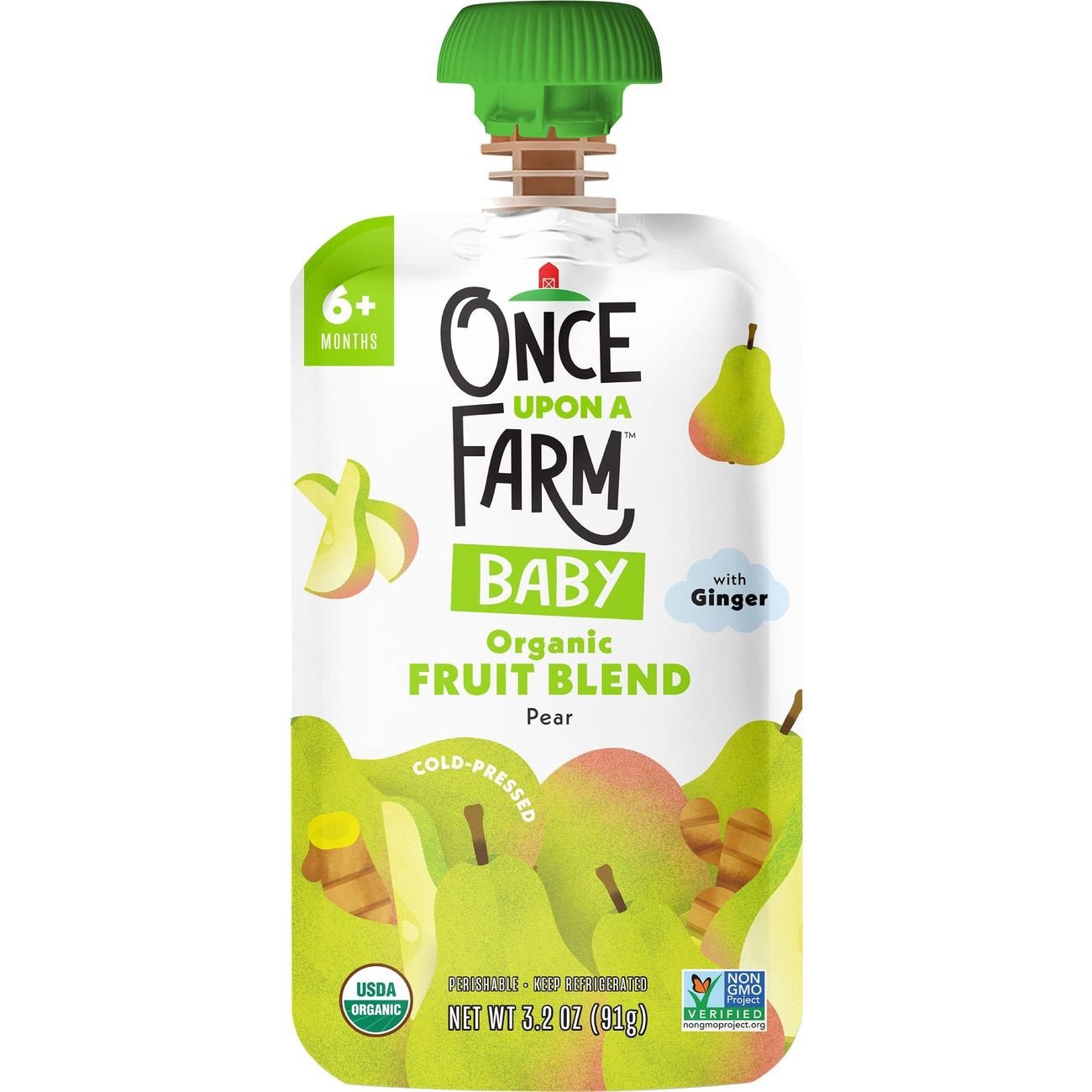 Once Upon a Farm Organic Fruit Blend Baby Food Pouch - Pear & Ginger
