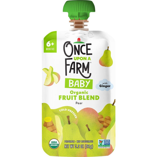 Once Upon a Farm Organic Fruit Blend Baby Food Pouch - Pear & Ginger