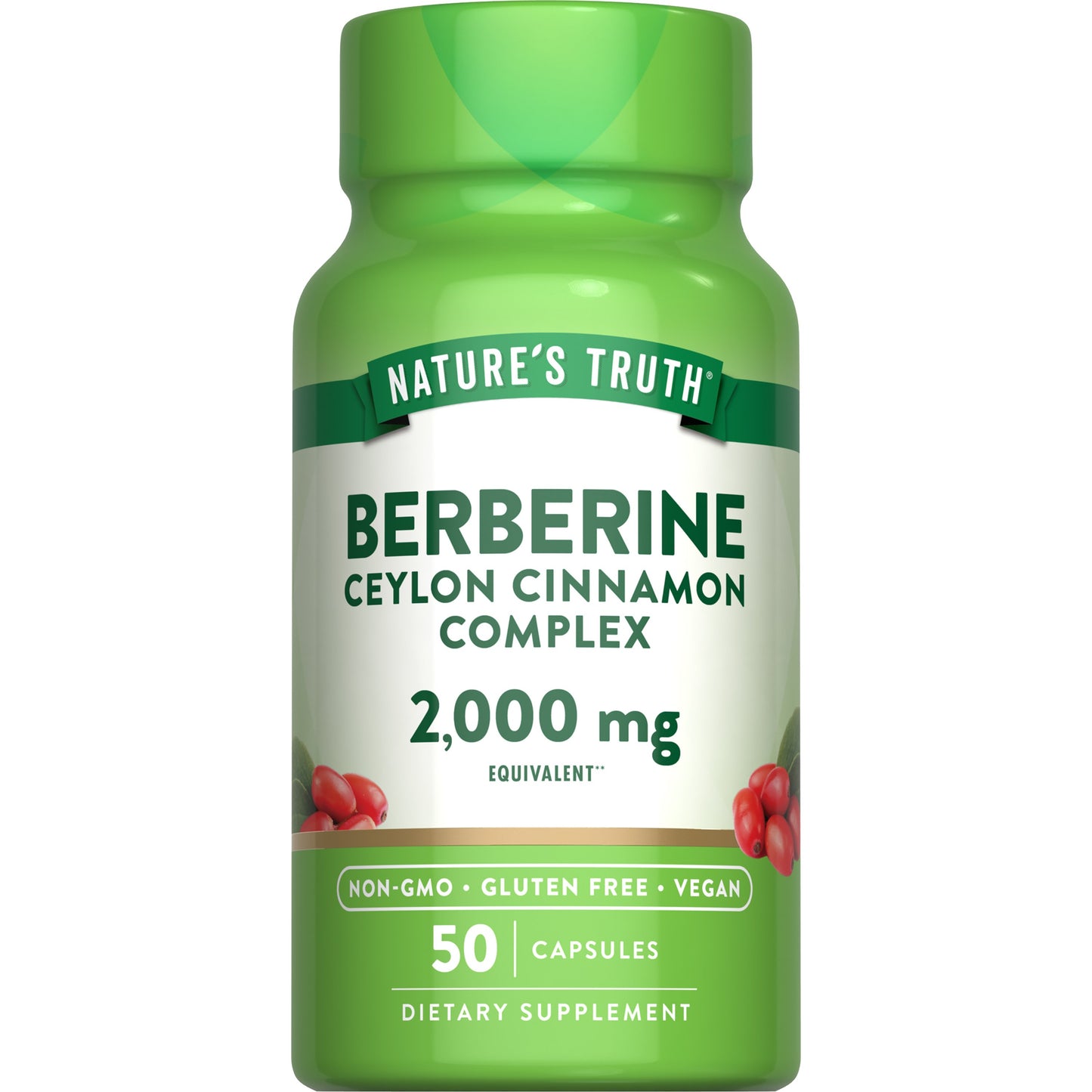 Nature's Truth Berberine Ceylon Cinnamon Complex 2000mg Capsules