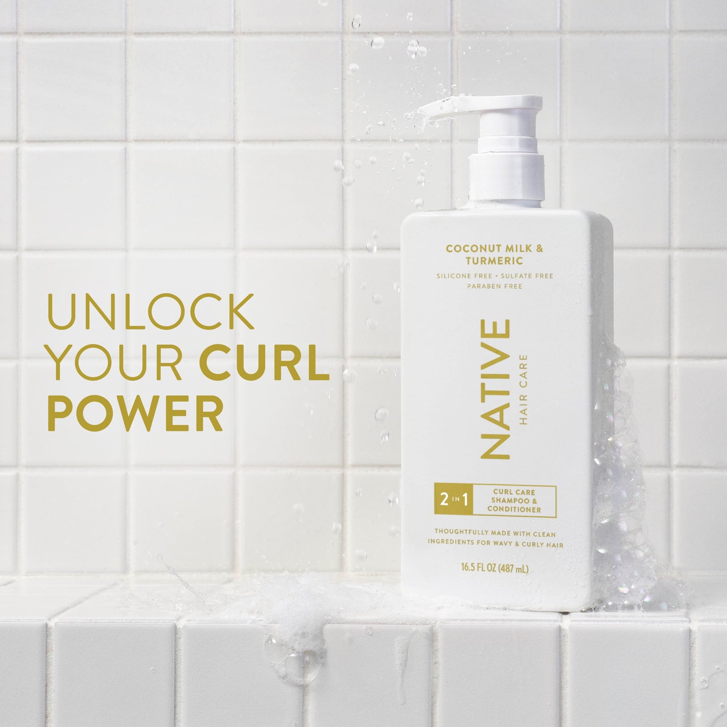 Native Curl Care 2in1 Shampoo & Conditioner - Coconut Milk & Turmeric