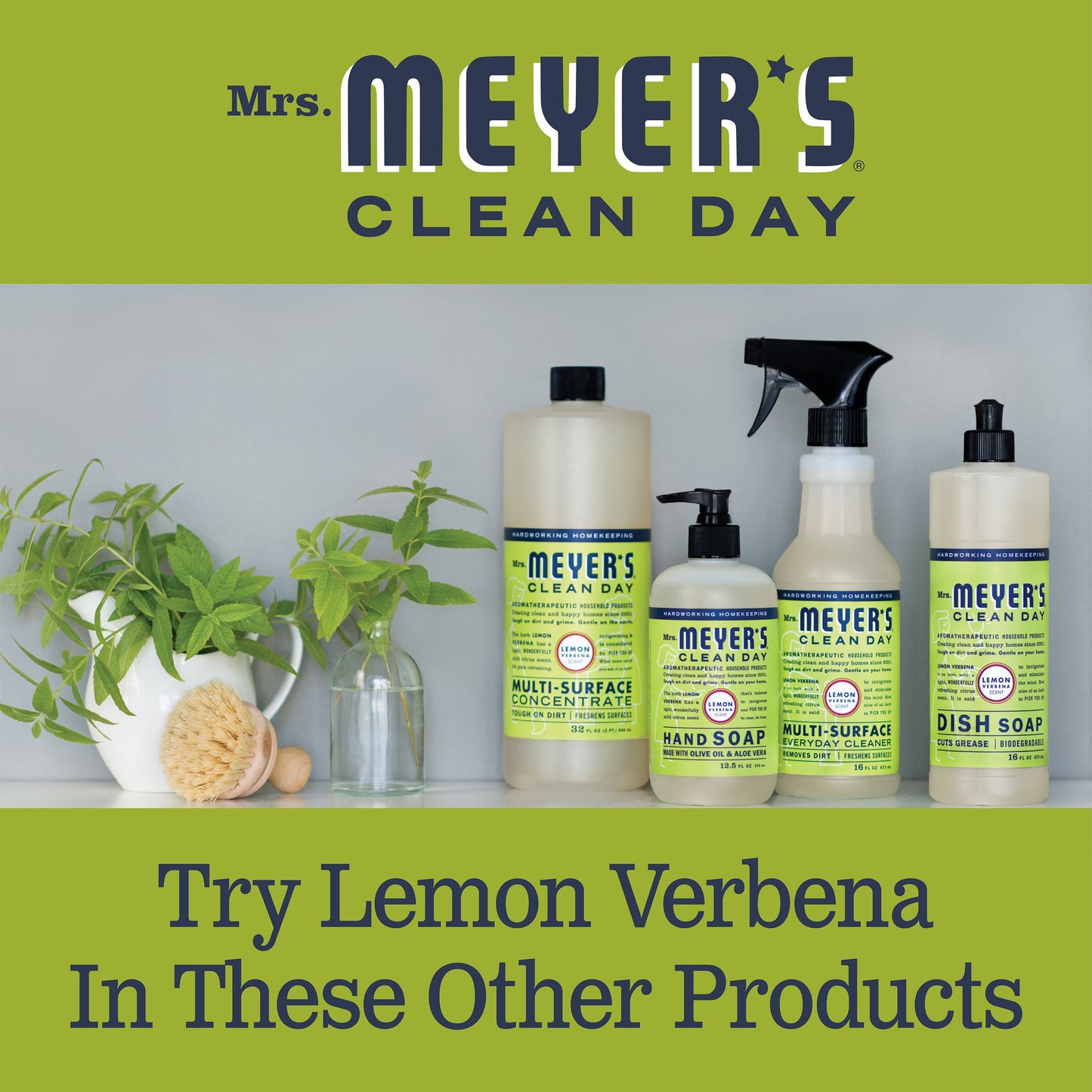Mrs. Meyer's Clean Day Lemon Verbena Probiotic Multi-Surface Cleaner Spray