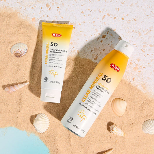 H-E-B Clear Zinc Oxide Mineral Sunscreen Lotion - SPF 50