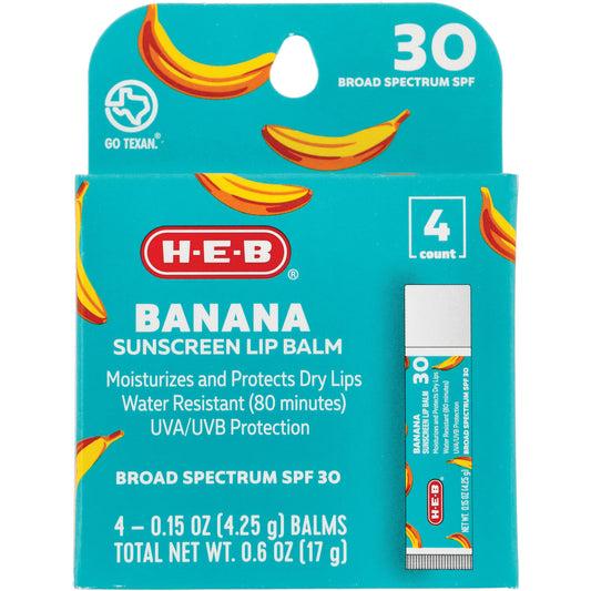 H-E-B Banana Sunscreen Lip Balm - SPF 30