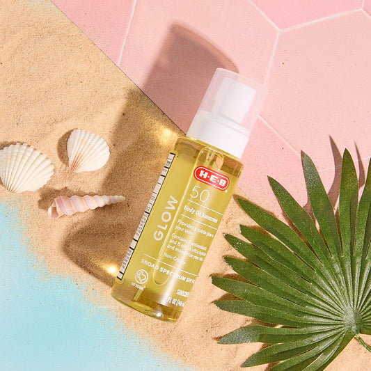 H-E-B Glow Body Oil Oxybenzone-Free Sunscreen - SPF 50