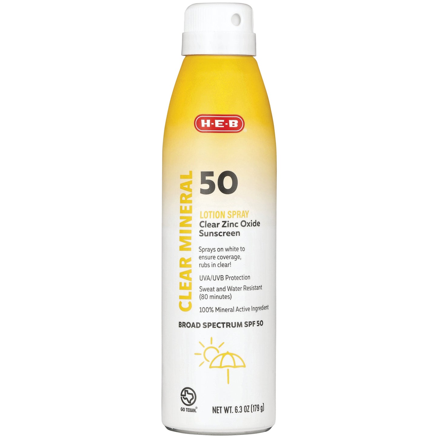 H-E-B Zinc Oxide Mineral Sunscreen Spray – SPF 50