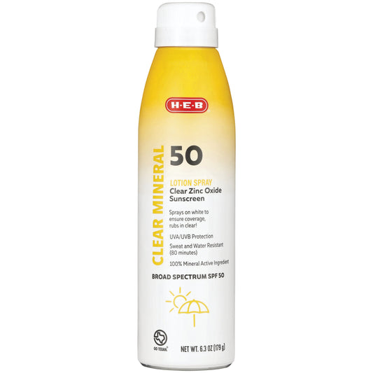 H-E-B Zinc Oxide Mineral Sunscreen Spray – SPF 50