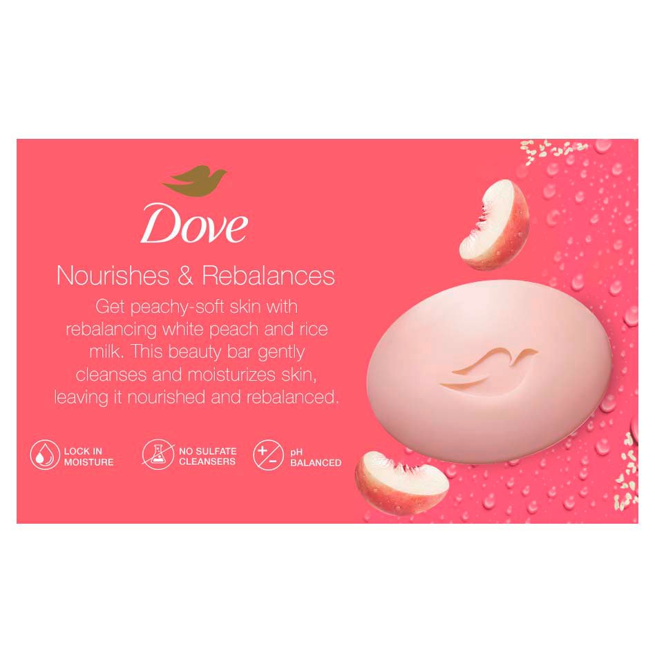 Dove Rebalancing Soap Bar - White Peach & Rice Milk