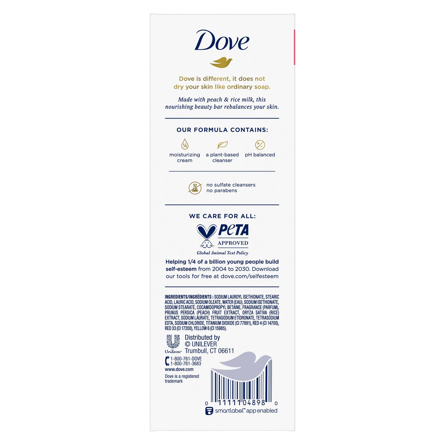 Dove Rebalancing Beauty Bar - White Peach & Rice Milk, 6 PK
