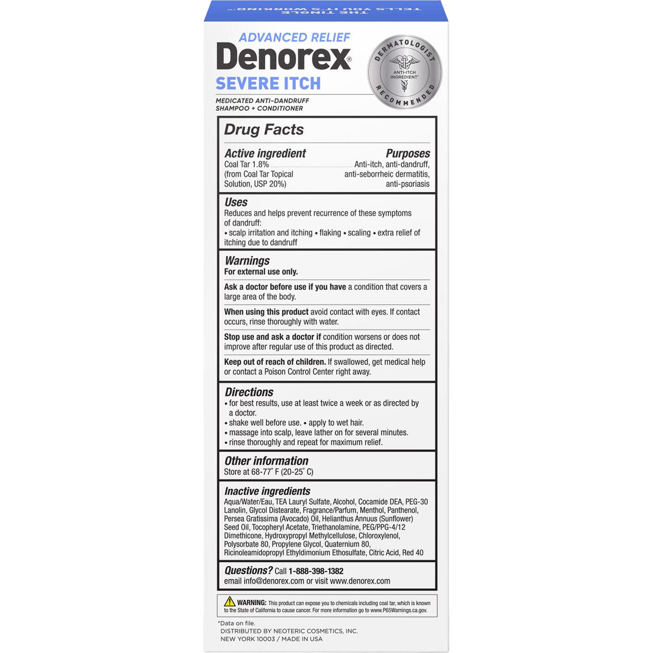 Denorex Advanced Relief, Severe Itch Medicated Anti-Dandruff Shampoo + Conditioner