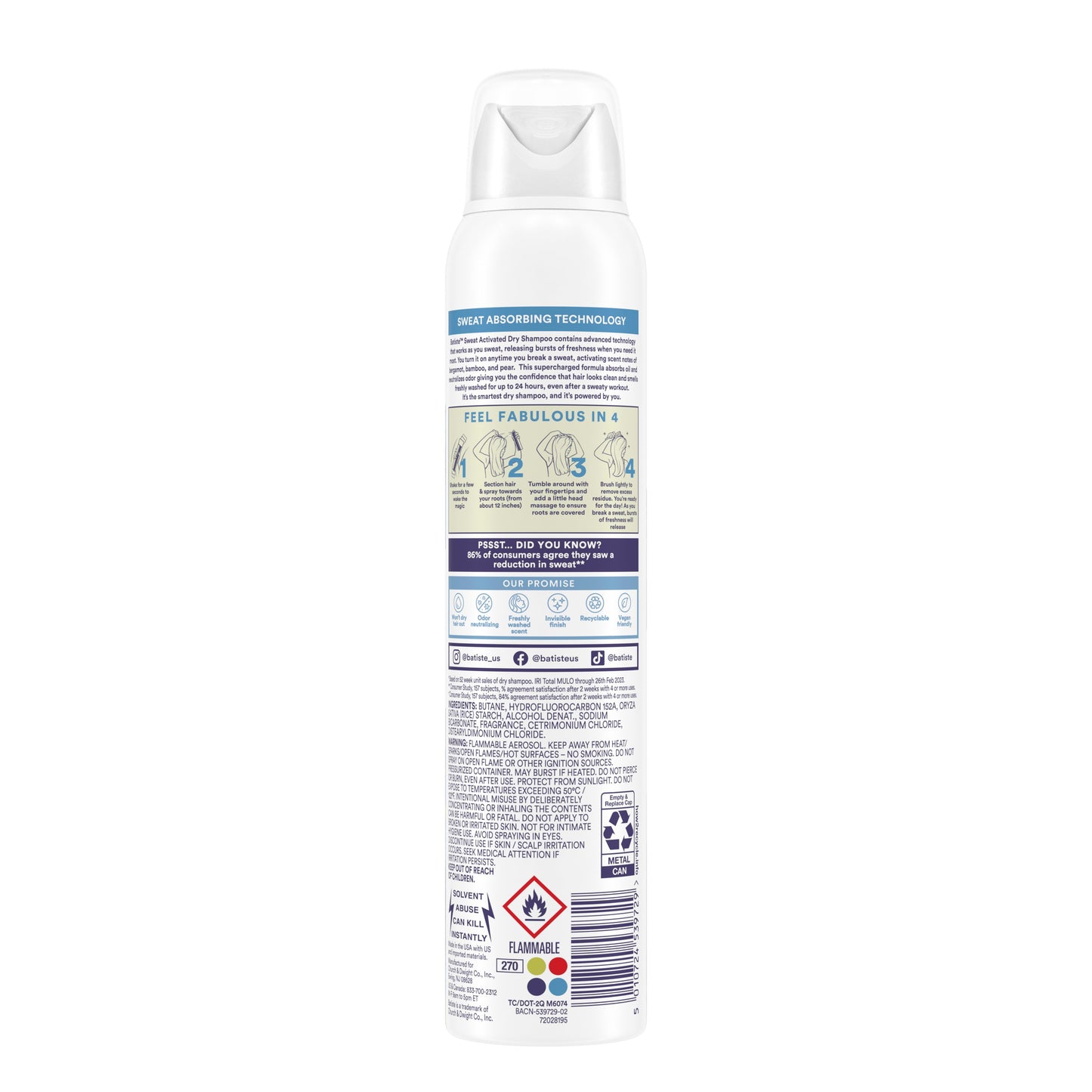 Batiste Sweat Activated Dry Shampoo
