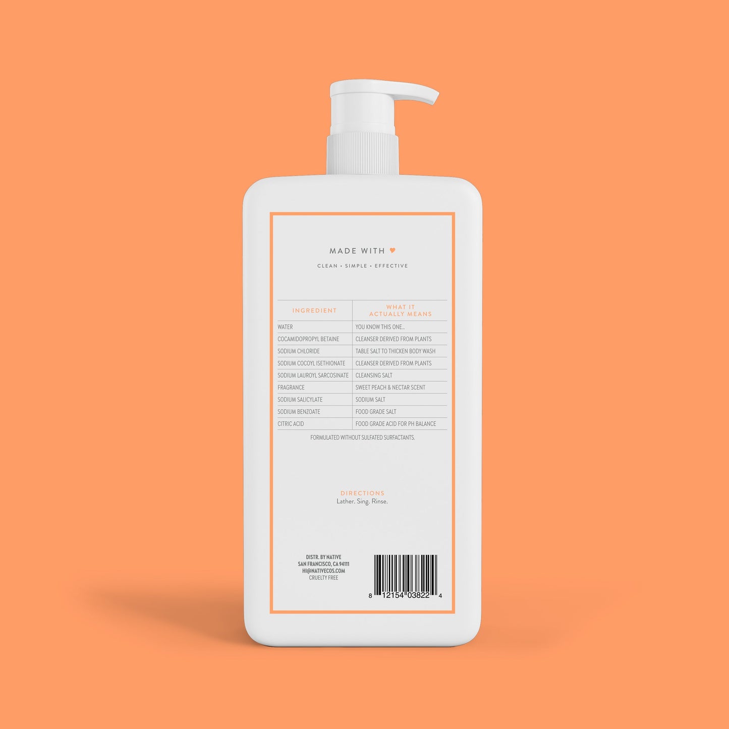 Native Body Wash - Sweet Peach & Nectar