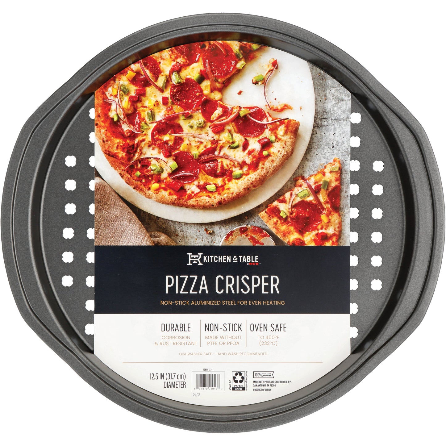 Kitchen & Table by H-E-B Round Pizza Crisper - Gun Metal
