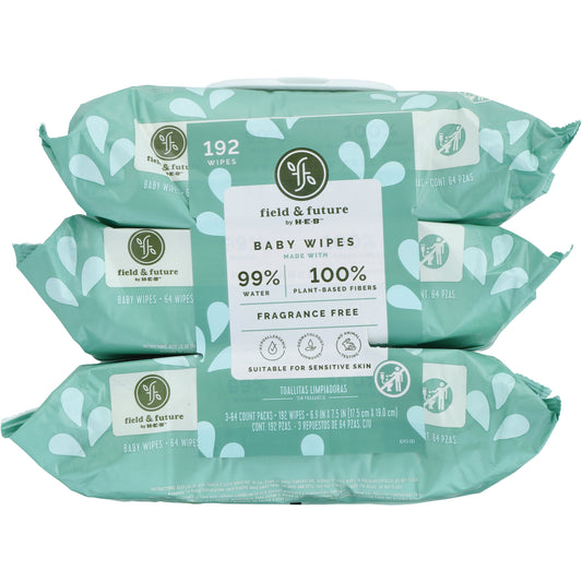 Field & Future by H-E-B 99% Water Baby Wipes, 3 pk