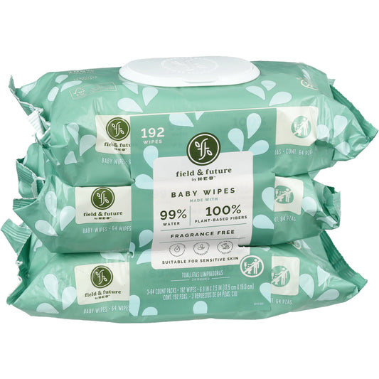 Field & Future by H-E-B 99% Water Baby Wipes, 3 pk