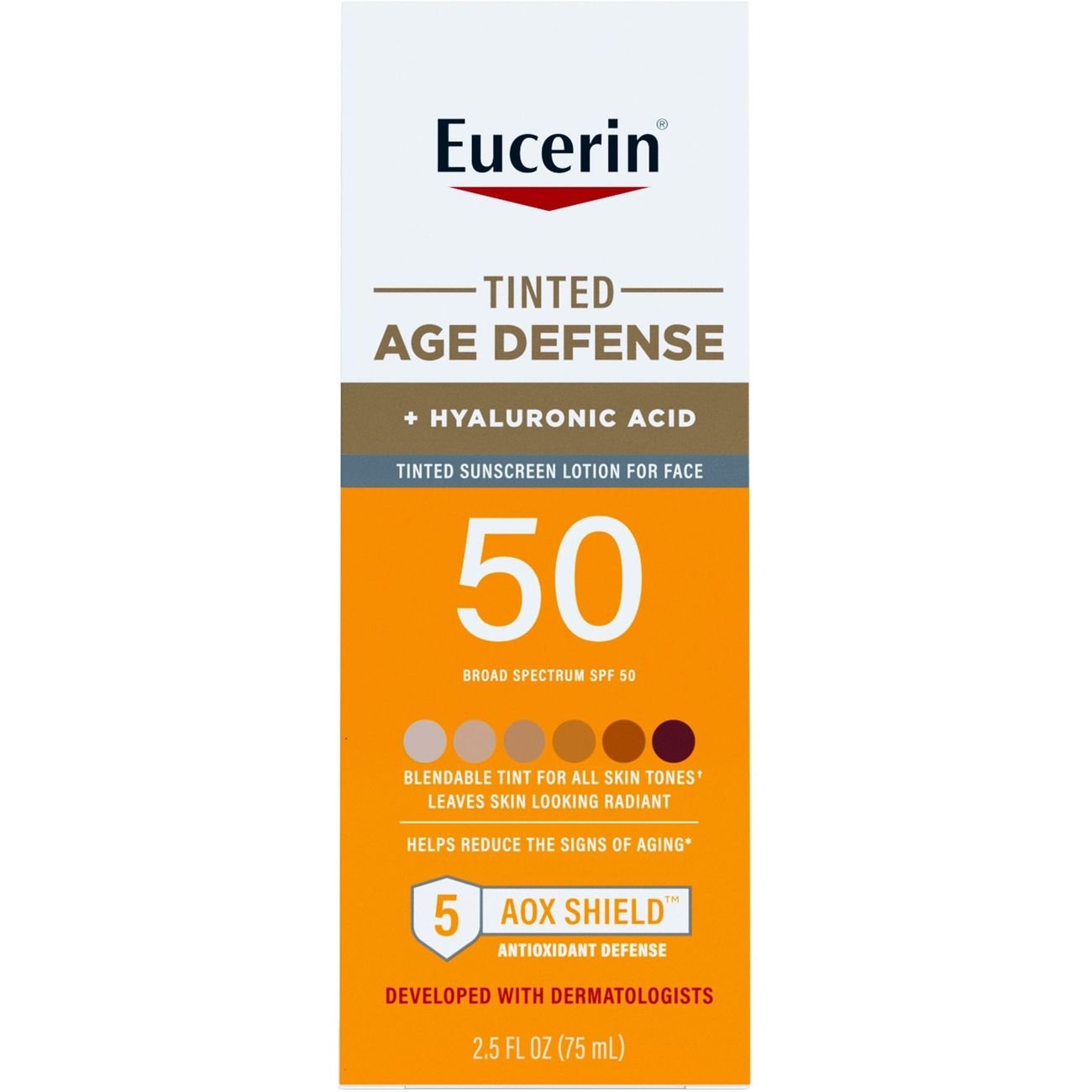 Eucerin Tinted Age Defense Sunscreen Face Lotion - SPF 50, All Skin Tones