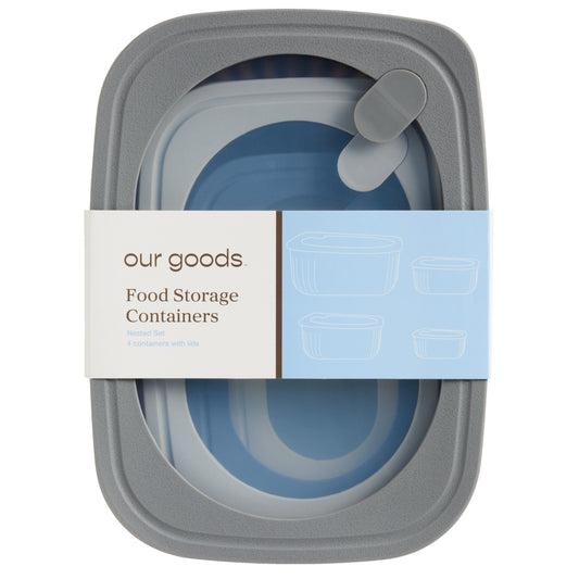 our goods Rectangle Food Containers Set - Blue