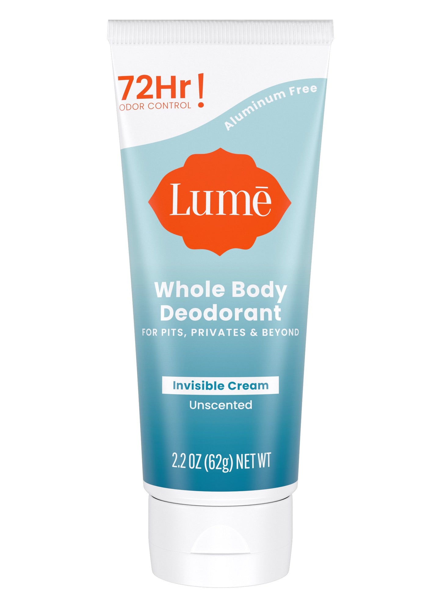 Lume Whole Body Women's Deodorant - Invisible Cream Tube - Aluminum Free - Unscented - 2.2oz