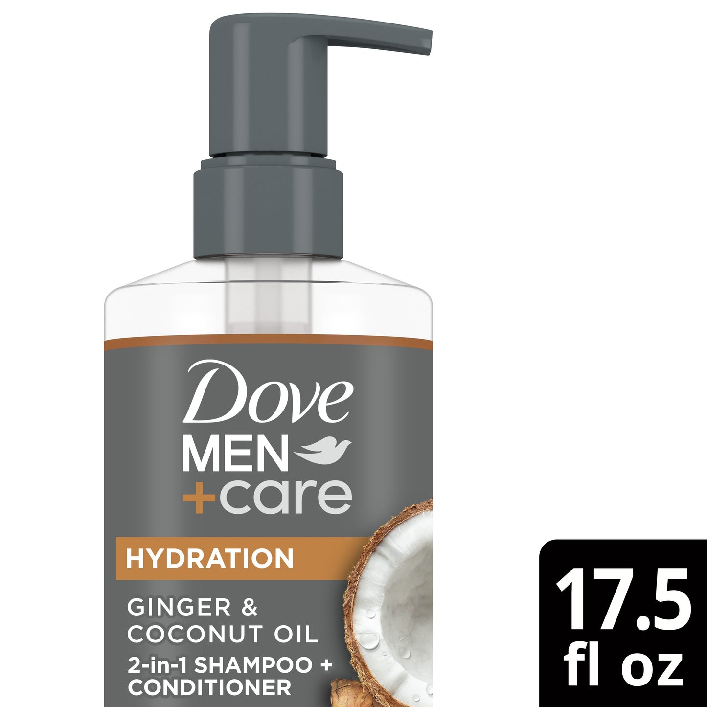 Dove Men+Care Hydration 2 In 1 Shampoo + Conditioner - Ginger & Coconut Oil