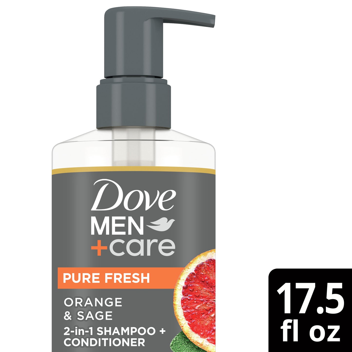 Dove Men+Care Pure Fresh 2 in 1 Shampoo + Conditioner - Orange & Sage