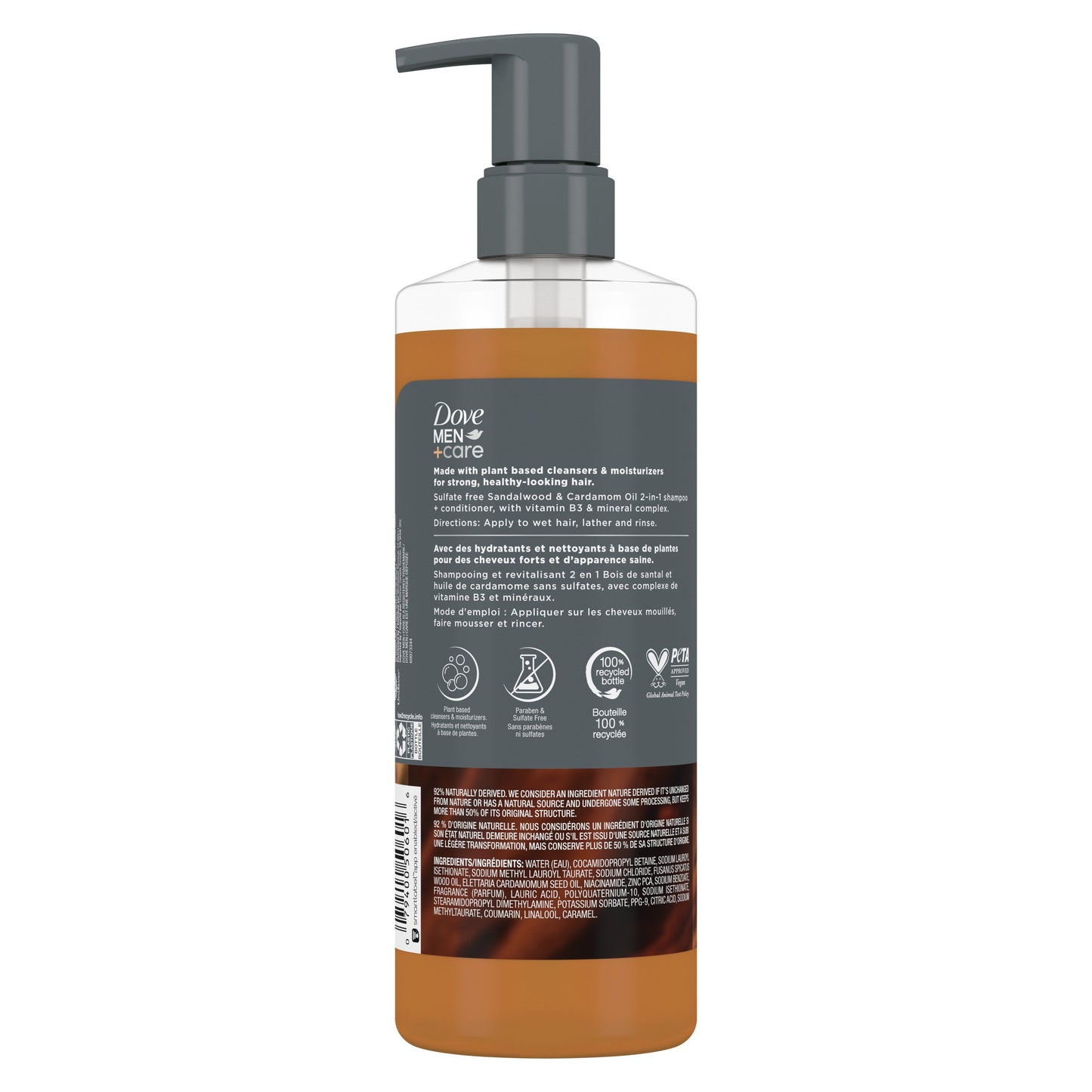 Dove Men+Care Thick & Full 2 in 1 Shampoo + Conditioner - Sandalwood & Cardamom Oil