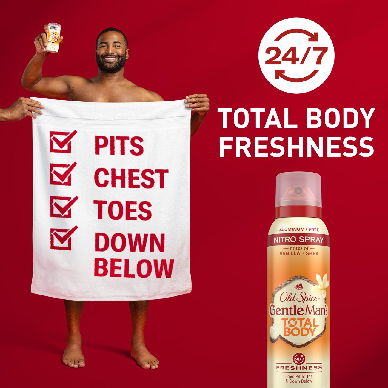 Old Spice Gentleman's Total Body Deodorant Spray - Vanilla & Shea