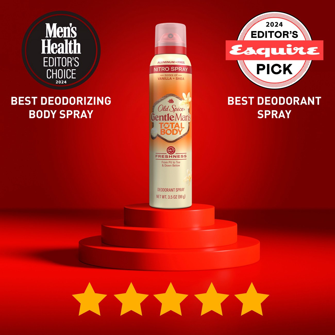Old Spice Gentleman's Total Body Deodorant Spray - Vanilla & Shea