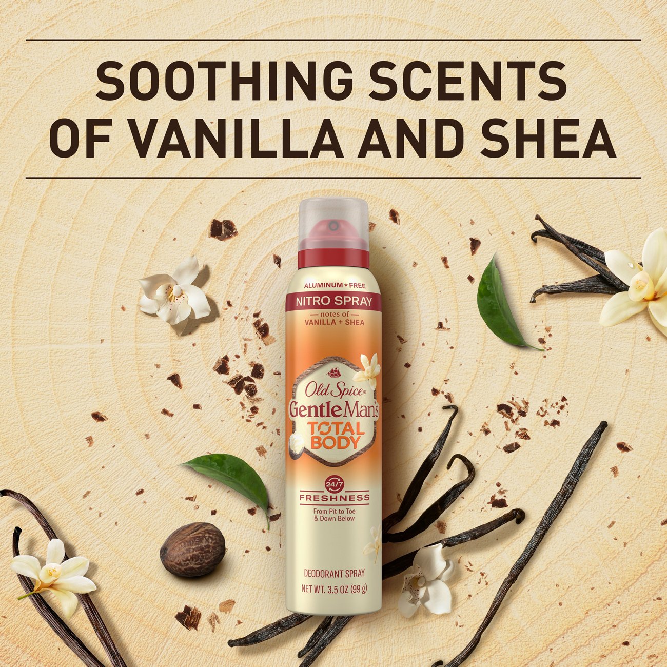 Old Spice Gentleman's Total Body Deodorant Spray - Vanilla & Shea