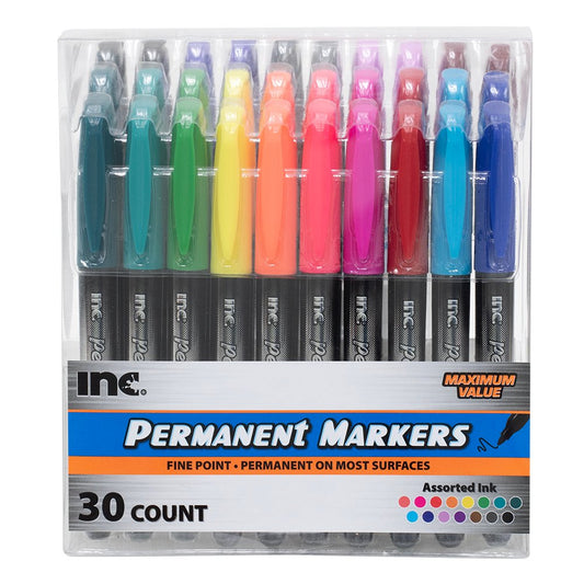 Inc Fine Tip Permanent Markers - Assorted Ink