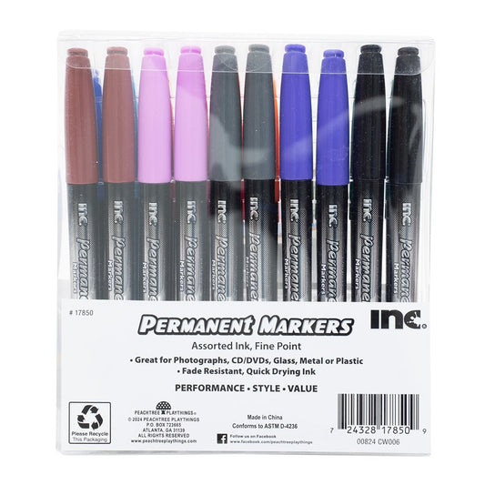 Inc Fine Tip Permanent Markers - Assorted Ink