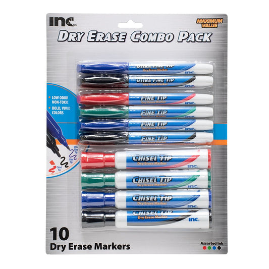 Inc Dry Erase Marker Combo Pack - Assorted Ink