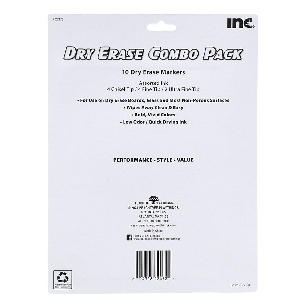 Inc Dry Erase Marker Combo Pack - Assorted Ink