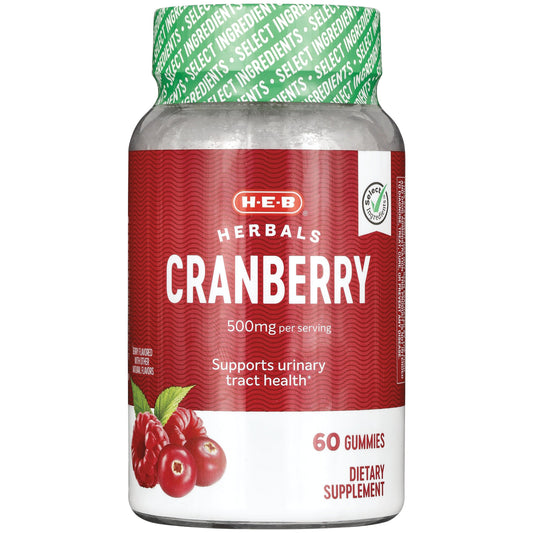 H-E-B Herbals Cranberry Gummies - 500 mg
